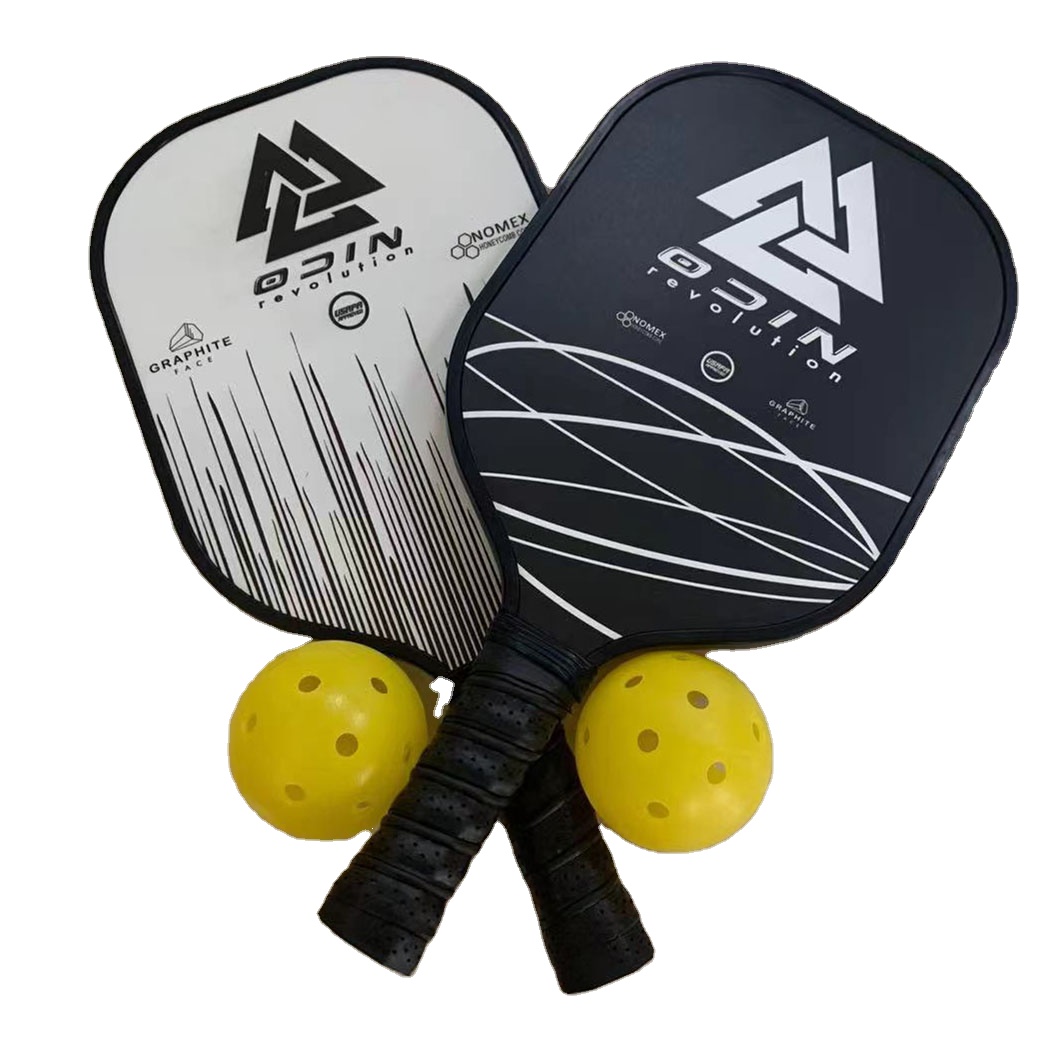Uniker Sports Pickleball Paddles and Pickleballs Set 2 Carbon Fiber Pickleball Rackets and 2 Outdoor Balls USAPA Approved