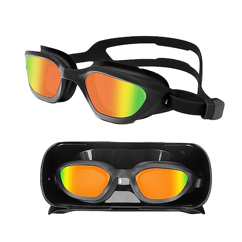 Professional Adult Water Sports Glasses with Silicone Strap Custom Logo Waterproof UV Features for Swimming Eyegear Goggles