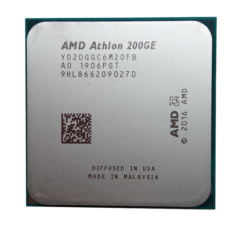 AMD Athlon 200GE 2-ядерный, 4-ниточный, 3,2 ГГц, гнездо AM4 35 Вт YD200GC6M2OFB настольный процессор