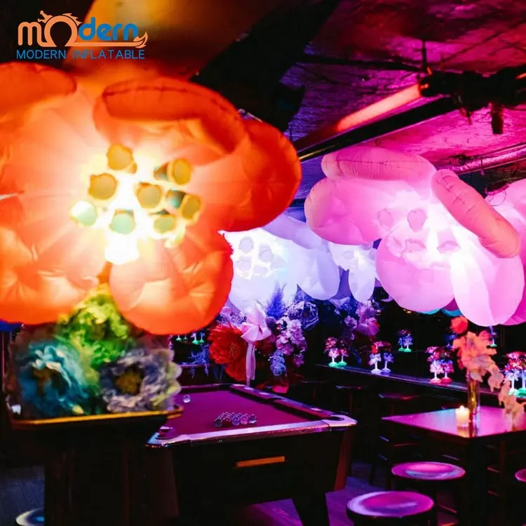Надувной ночной клуб светодиодный Гигантский надувной цветок украшение со светодиодном свете
