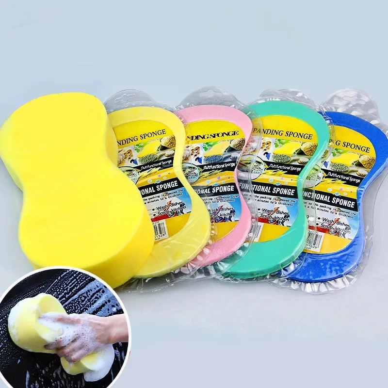 Multifunction Large 8-character Vacuum Compressed Auto Paint Care Cleaning Tool Multipurpose Car Washing Sponge