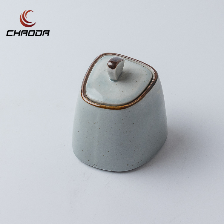 ChaoDa sugar container ceramics bowl Color under glazed bowl with lid for sugar coffee store
