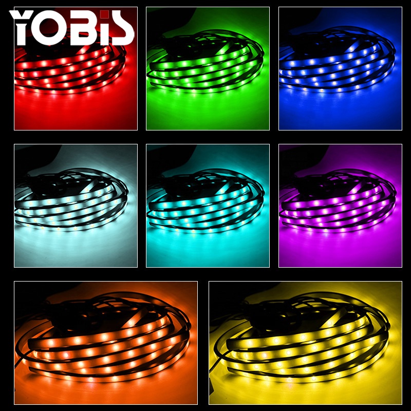 Светодиодная лента RGB для управления музыкой под автомобилем, 60*90 см, трубка, светящаяся неоновая лампа 12 В