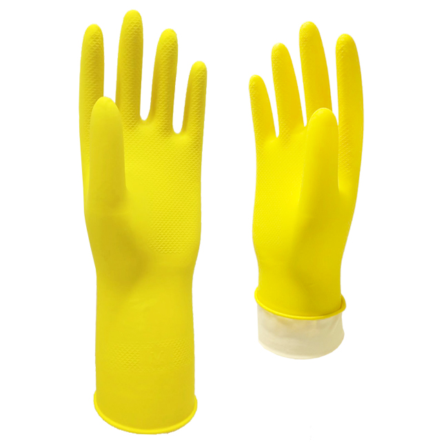 30g household latex gloves yellow rubber gloves latex dipped Cleaning Kitchen Dishwashing industrial rubber gloves