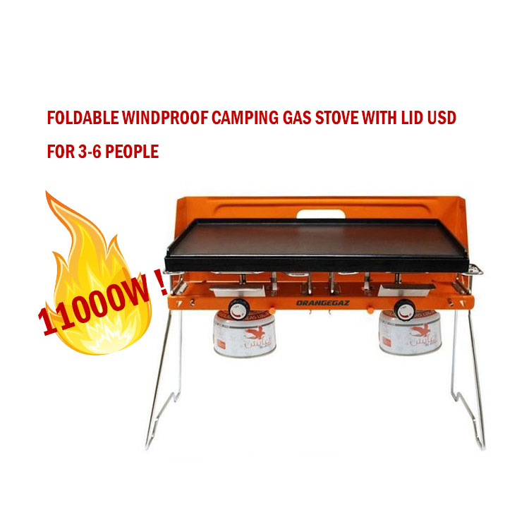 Portable camping set windproof folding gas stove burner