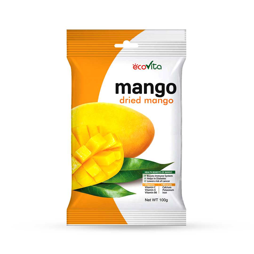 ECOVITA Мягкий сушеный мешок манго, бестселлер, конкурентоспособная цена, сделано во Вьетнаме, высокое качество, 100 г