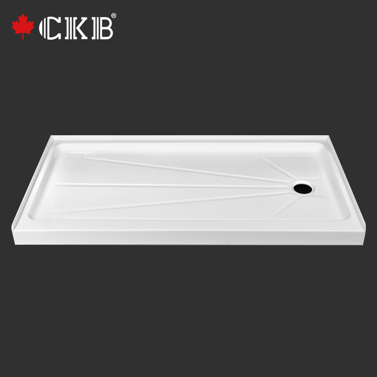 CKB Высококачественная текстурированная поверхность с одним порогом, прямоугольная белая черная Акриловая душевая основа
