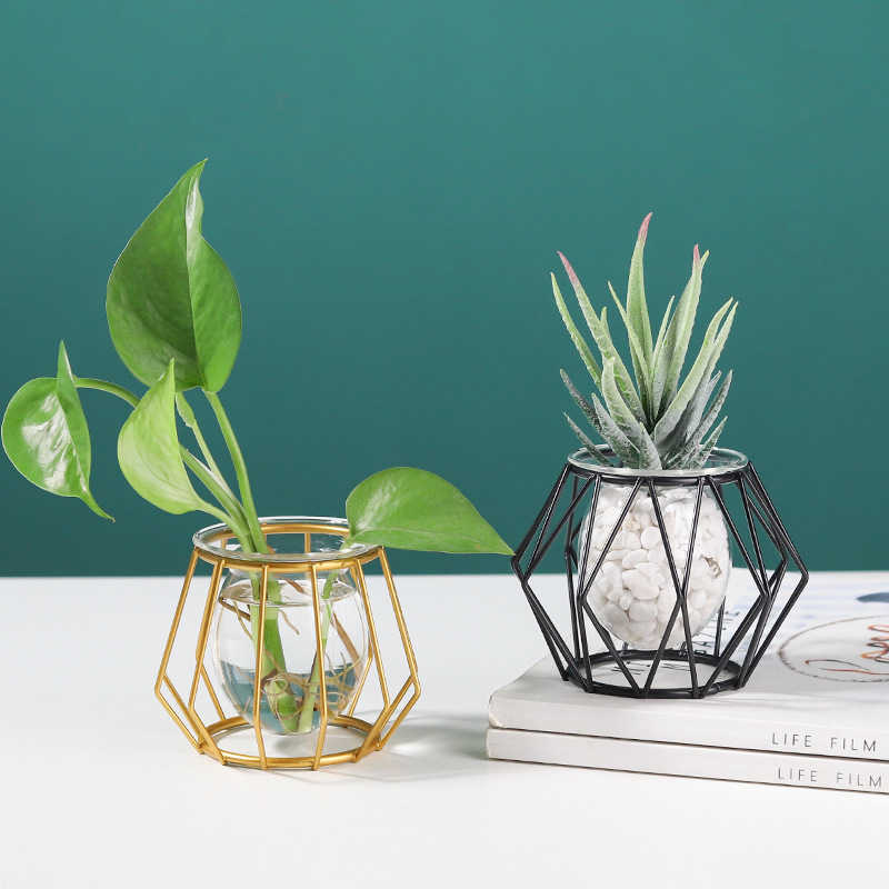 Ваза для растений Terrarium в стиле ретро, ваза для гидропонных систем, цветов, металлический держатель для растений, железный орнамент в скандинавском стиле