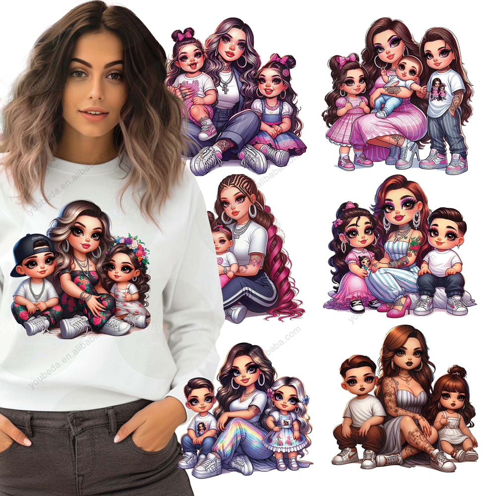 custom Chibi Style Latina dtf heat transfer the most chingona Chicana mom Plastisol iron on sticker for tshirt
