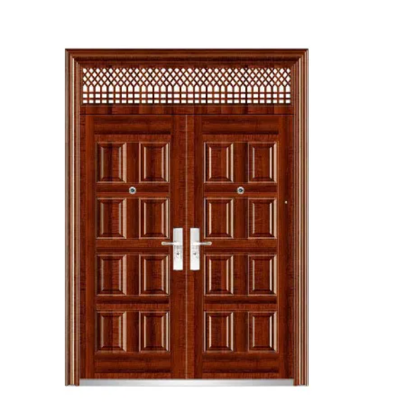 Modern High Level Homes Entry Doors Exterior Double Hinge Steel Security Door with New Arrival Lock Anti-theft Smart System