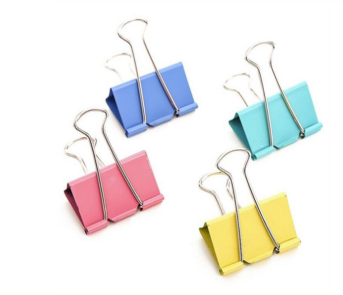 60pcs Metal Binder Clips 15mm Random Mixed Note Clip Office School Document File