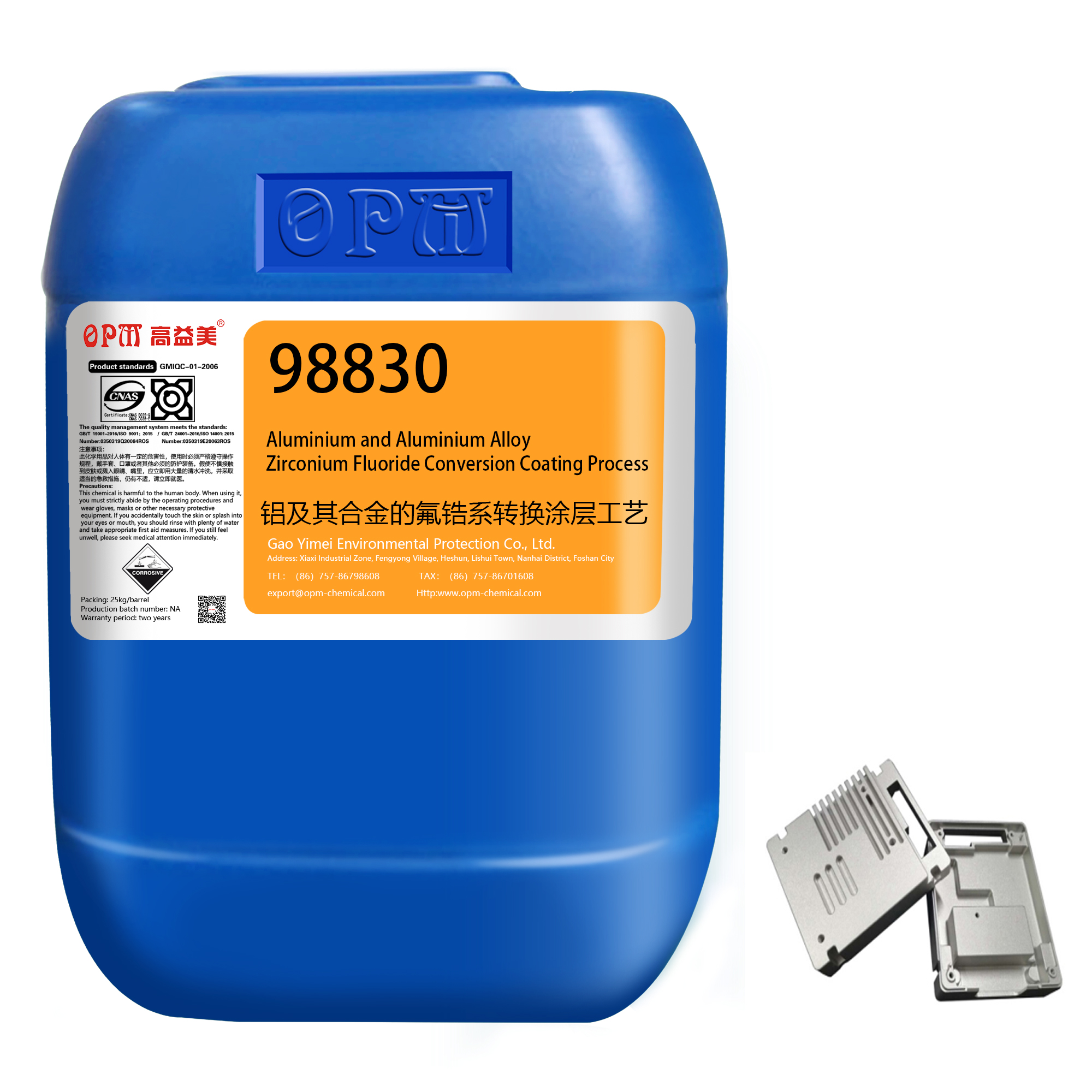 Zirconium Fluoride Conversion Coating chemical agent Aluminum alloy plating passivator
