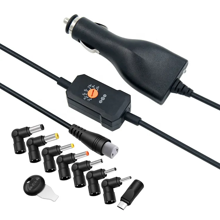 12W Universal Car Charger Cigarette Lighter Extension Cord Power 3-12V Multi-Tips for Electrical Devices with Micro USB Plug