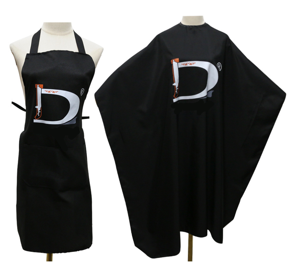 High Quality Custom Logo Design Barbershop Barber Apron Shawl Cape With Pocket