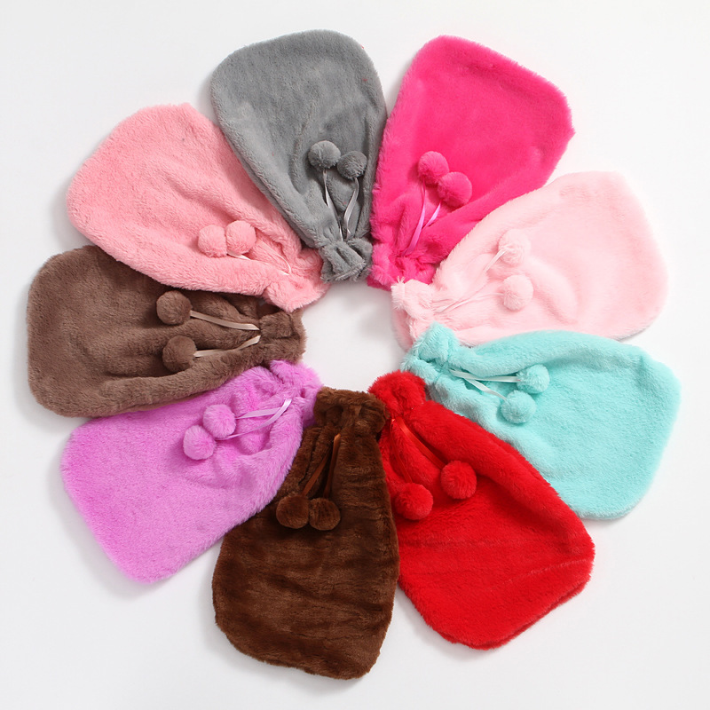 Custom colorful warm large rubber medical 2000ml hot water bottles luxury faux fur bottle cover