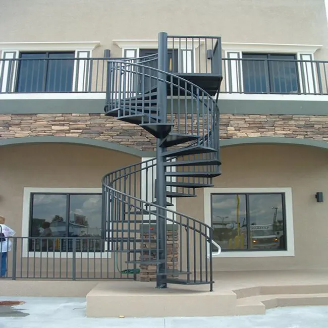 Factory price exterior galvanized/powder coated carbon steel spiral stair/customized spiral staircase