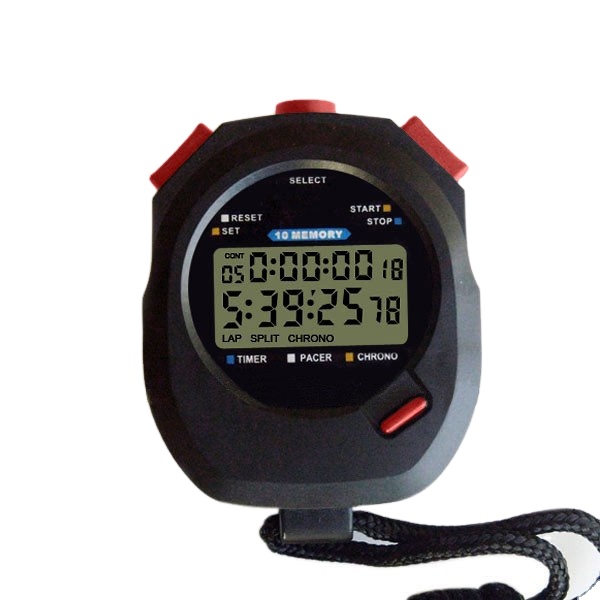 Handheld 3 rows stopwatch 100 memor arm sport show jumping stopwatch multi-function stopwatch for business