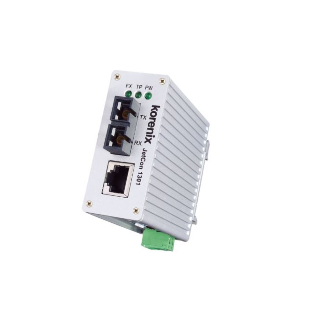 Korenix JetCon 1301 Slim-Size, быстрый Ethernet-преобразователь для оптоволокна