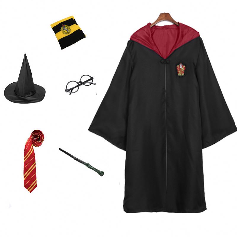 New Arrival Halloween Costume Harry Magical Potter Cosplay Costume Hooded Robe Role Play Dress Up Set Halloween Costume