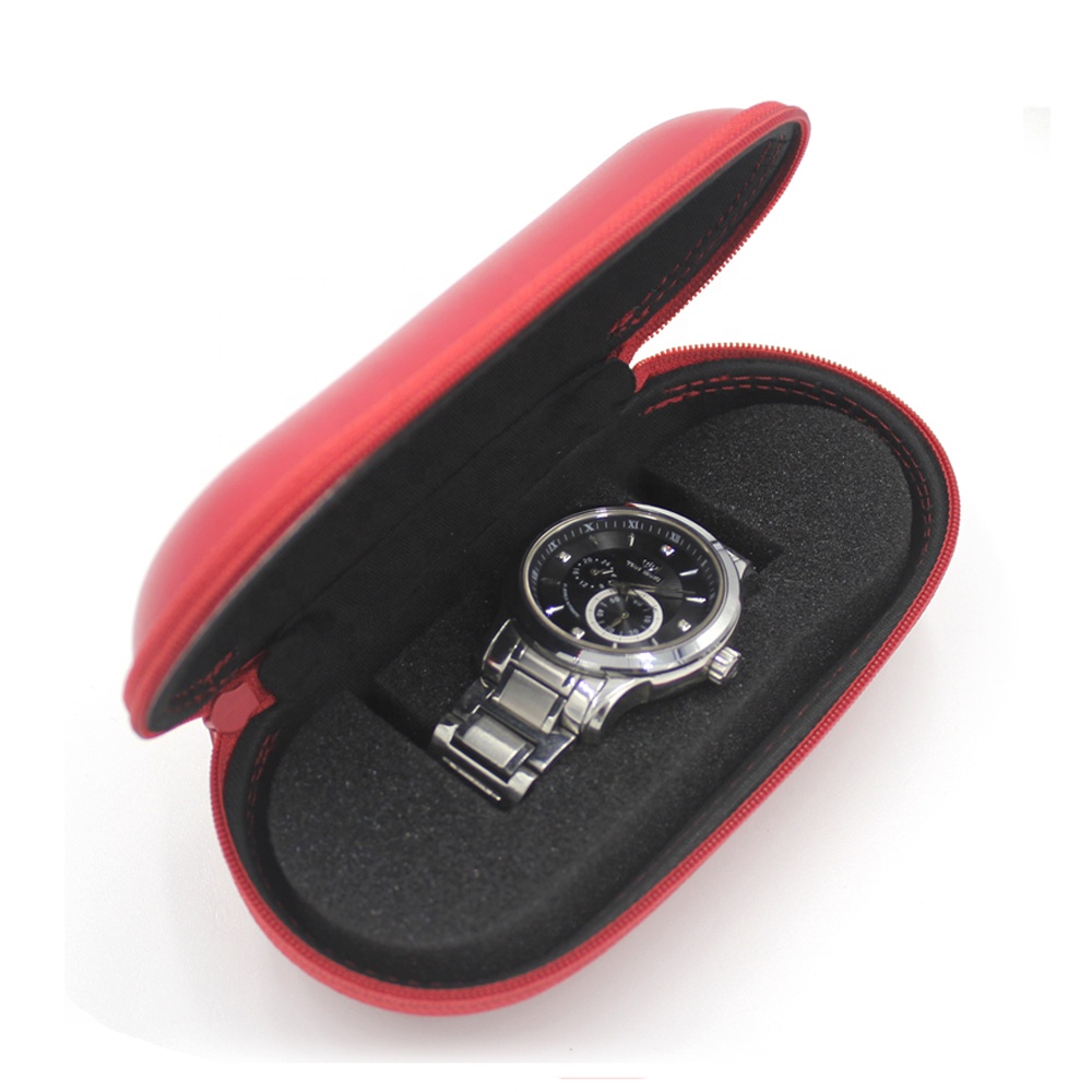EVA material Luxury red omega watch storage box with removable foam