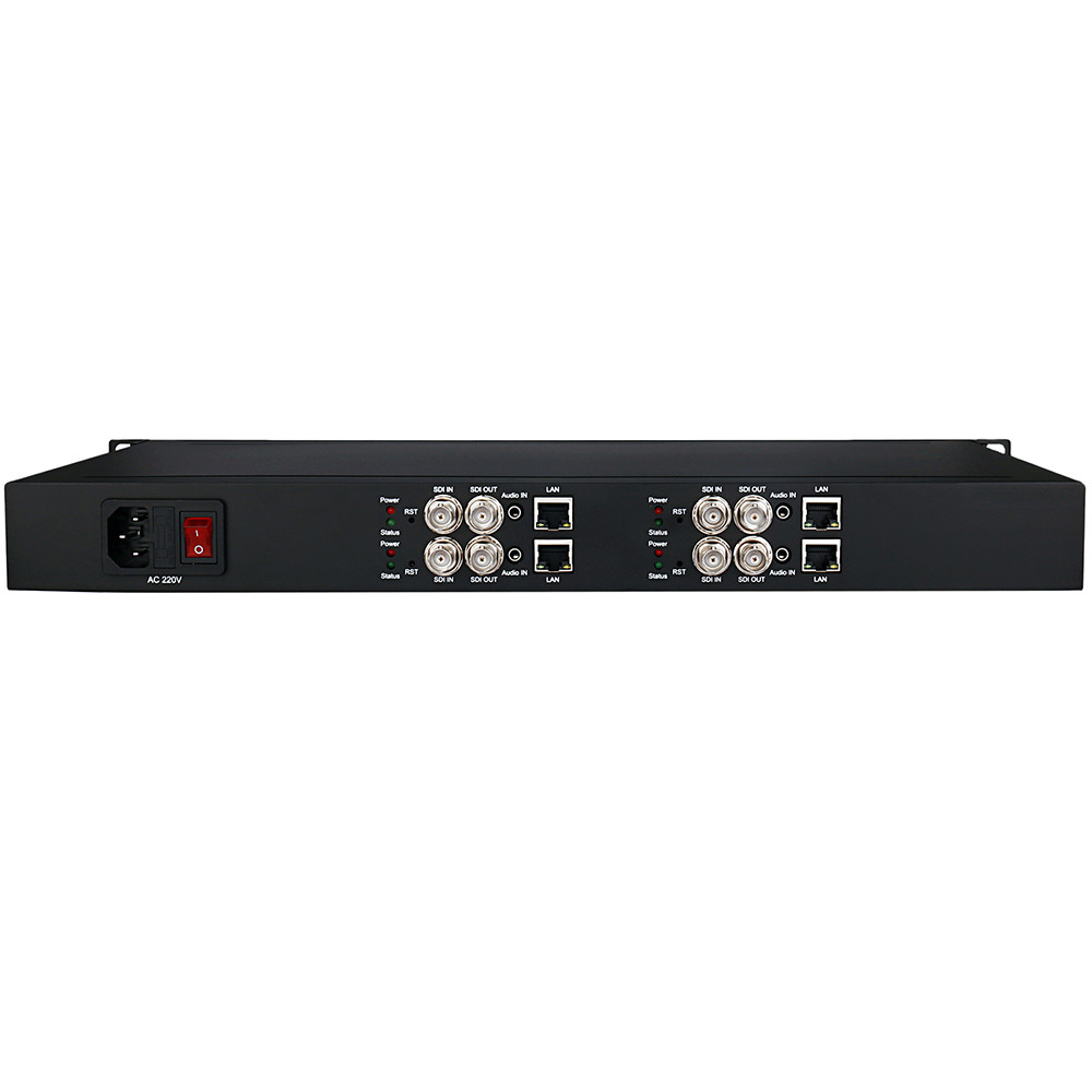 1U 4 канала H.265 HEVC hd-sdi видео кодировщик поддержка RTSP RTMP UDP RTP ONVIF Потоковое вещание кодирования