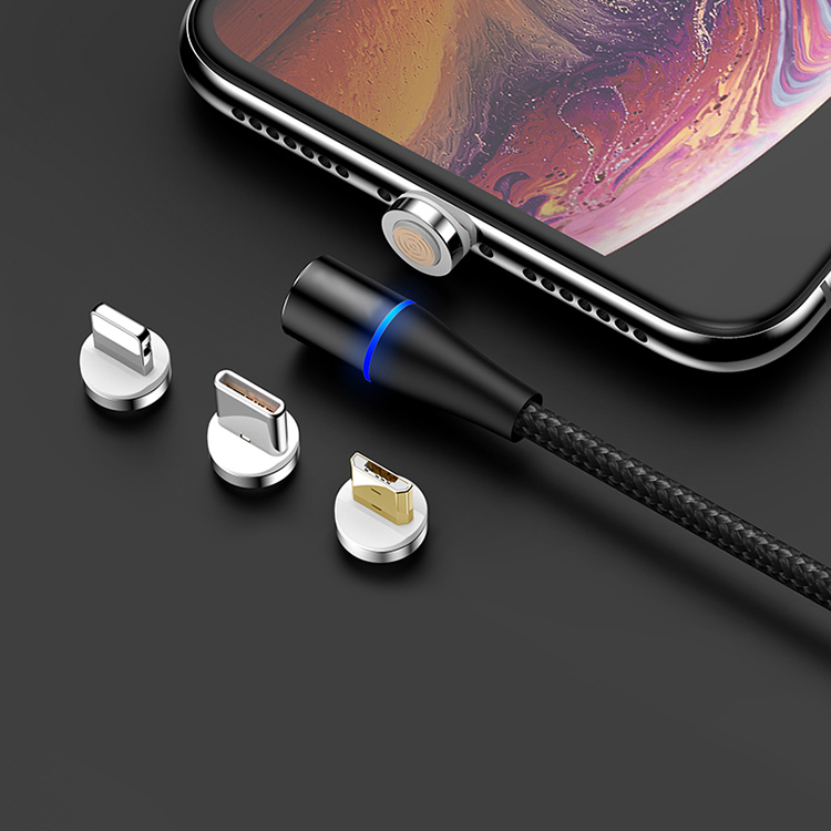 3 в 1 Магнитный кабель для зарядки 3A Быстрая зарядка для IPhone и Android USB Micro USB Type-C для освещения зарядное устройство кабель зарядка нейлоновая оплетка