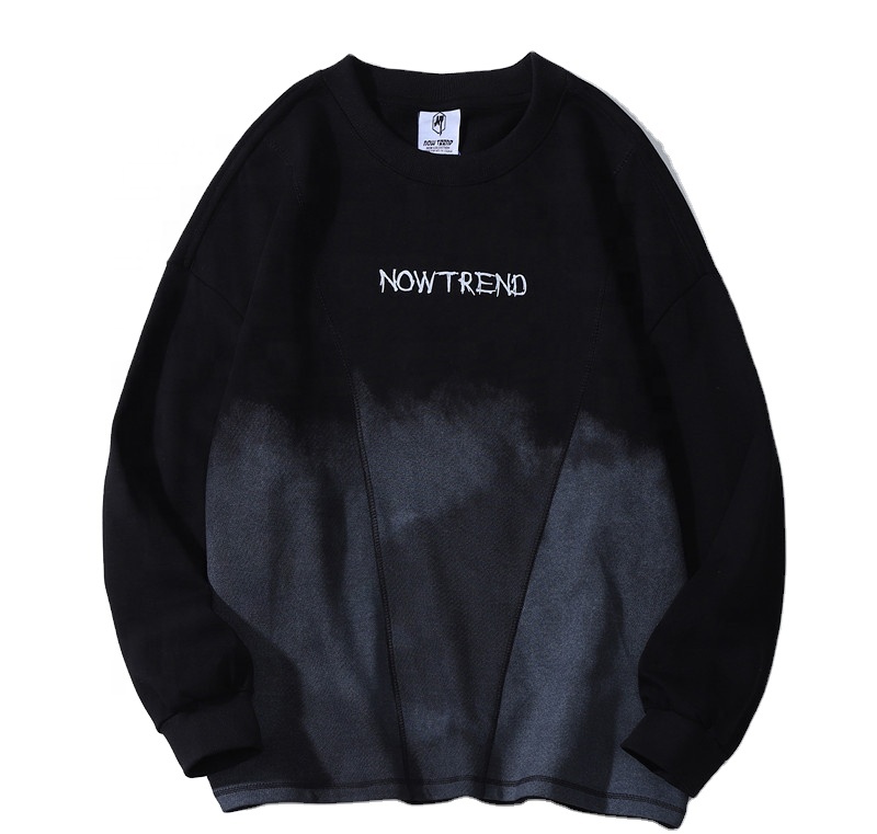 High Street dark round collar long sleeve gradient sweaters for men and women loose oversize sweaters