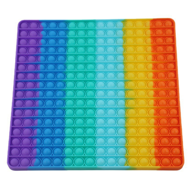 Wholesale Price Big Fidget Toys Silicone 30cm fidget it toy Educational Game bubble Rainbow Square Toy