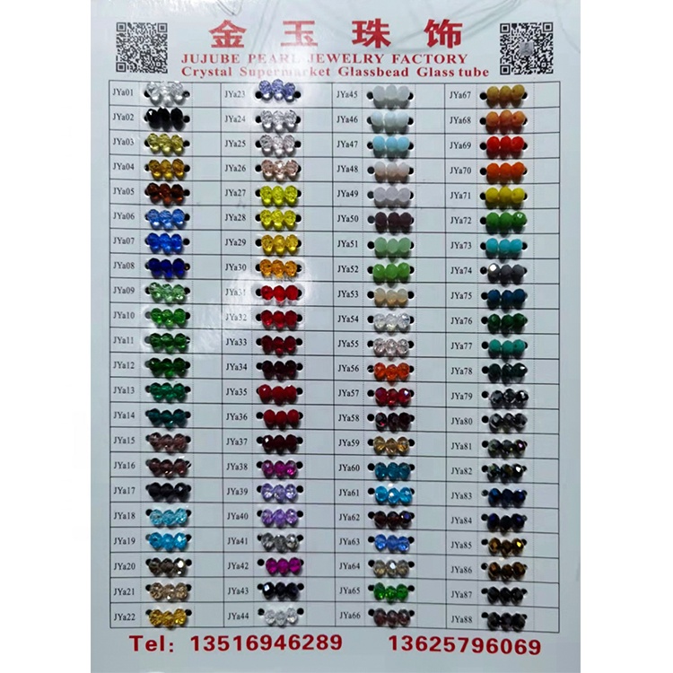 Custom Handmade Crystal Glass Pearl Beads, Color Chart Glass Beads для Jewelry Making, Wholesale