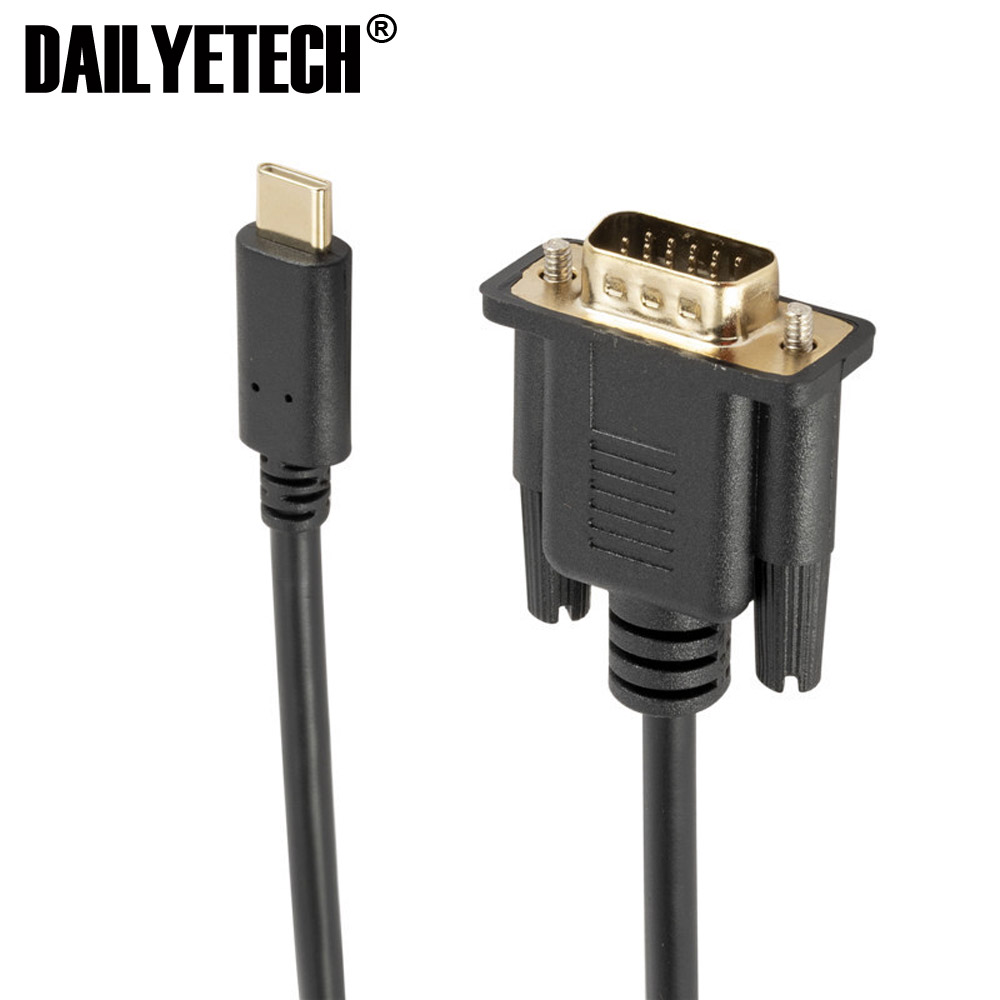 Кабель-переходник с USB C на VGA, 1,8 м, 1080P, Type C на VGA