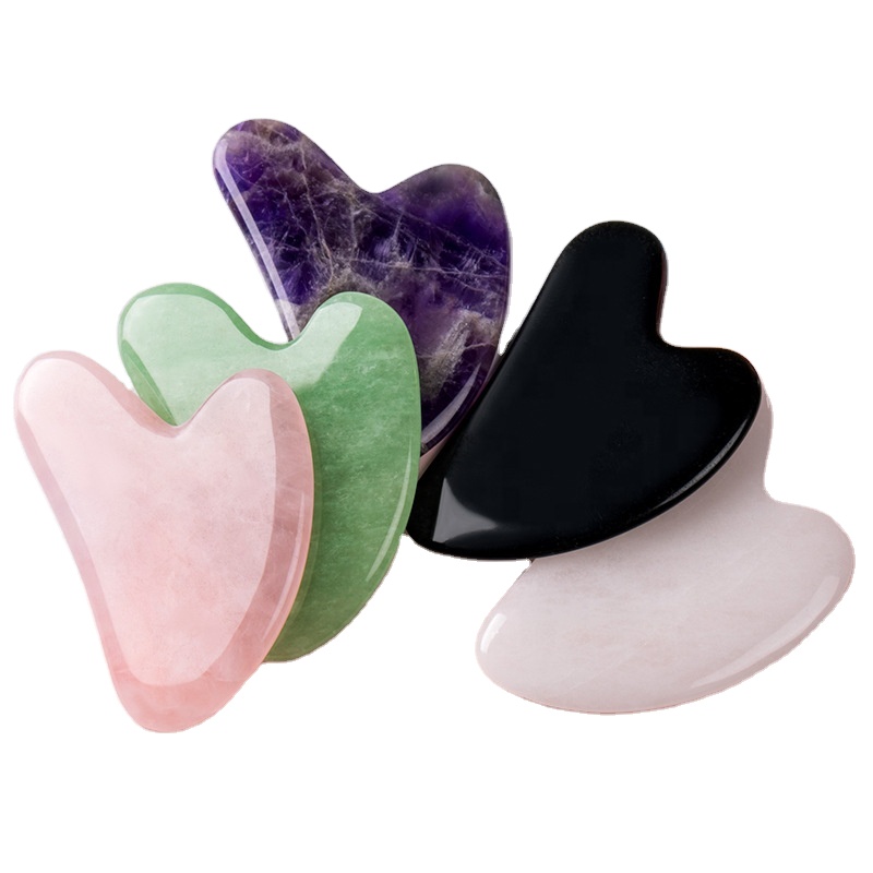 Healthy Products jade roller gua sha set, gua sha and roller in box, gua sha massage tool