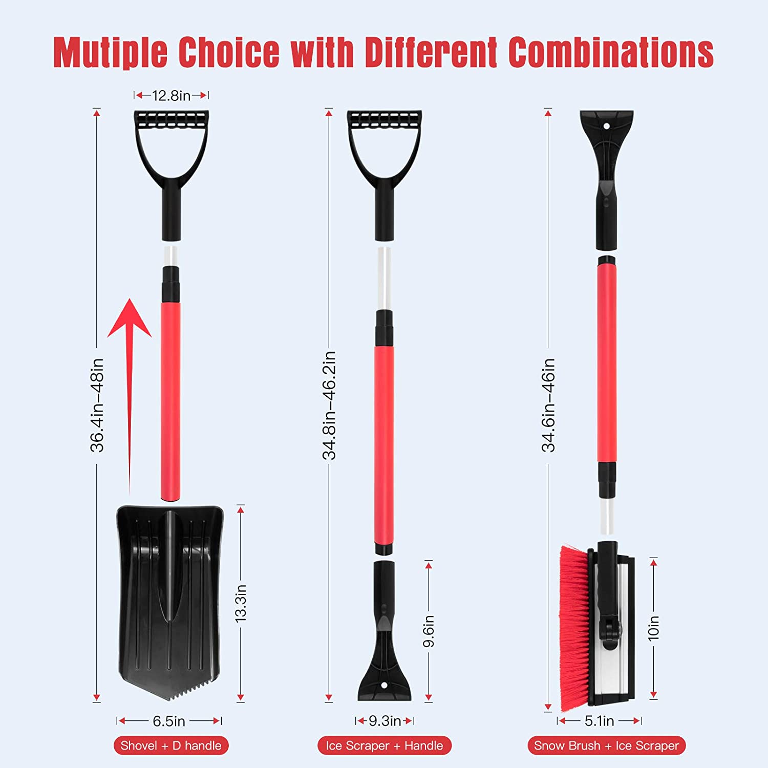 5 in1 winter car cleaning wash kit snow brush scraper snow cleaning tool for car