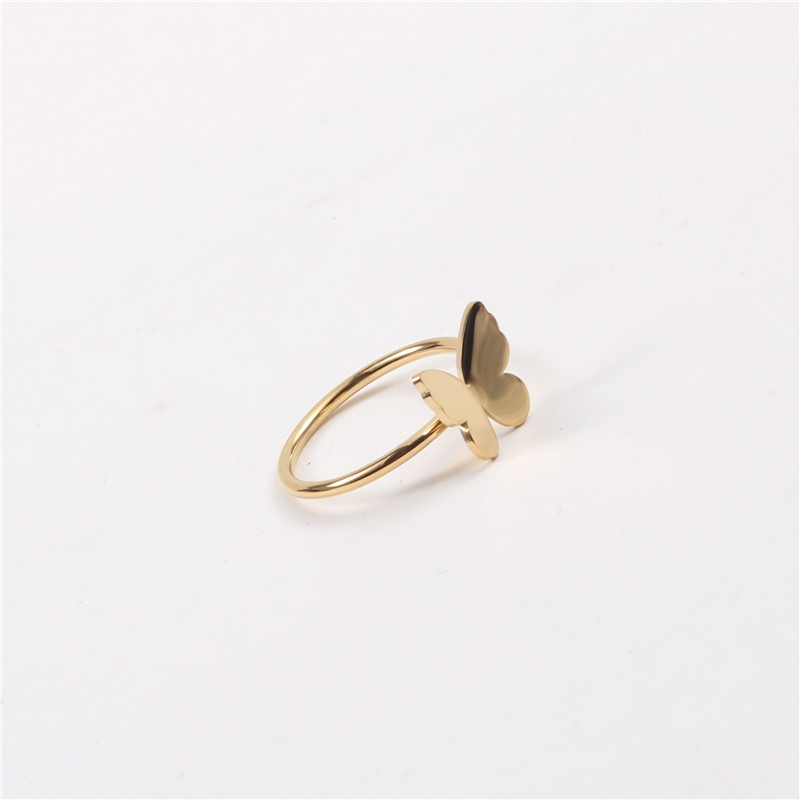 Hot Amazon Sell High End 18K Gold Plated Butterfly Stainless Steel Rings for Women Design Jewelry Birthday Gifts For Women