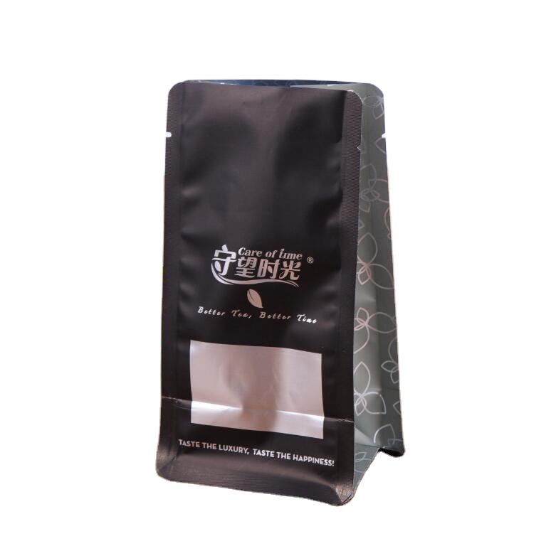 Resealable laminated aluminum foil luxury Silver stand up pouch 100g coffee packaging zipper lock bag