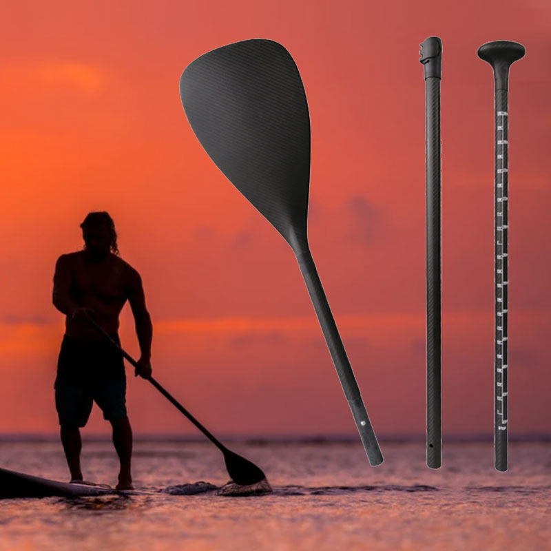 2021 New Design Customized Logo 3-section Adjustable 7075 Aluminum Shaft SUP Paddle with Nylon Blade