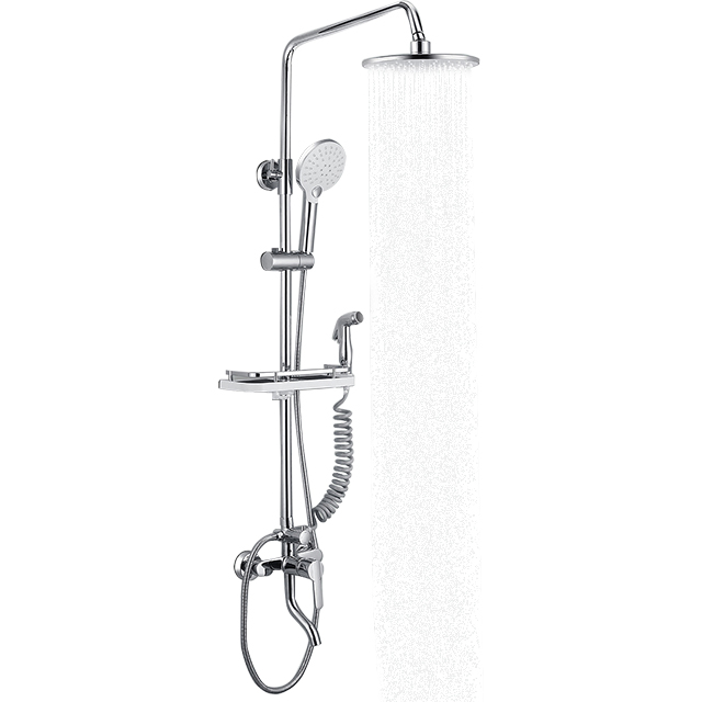 JDOOR stainless steel surface mounted 4 function waterfall bathroom shower set for home and hotel bathroom