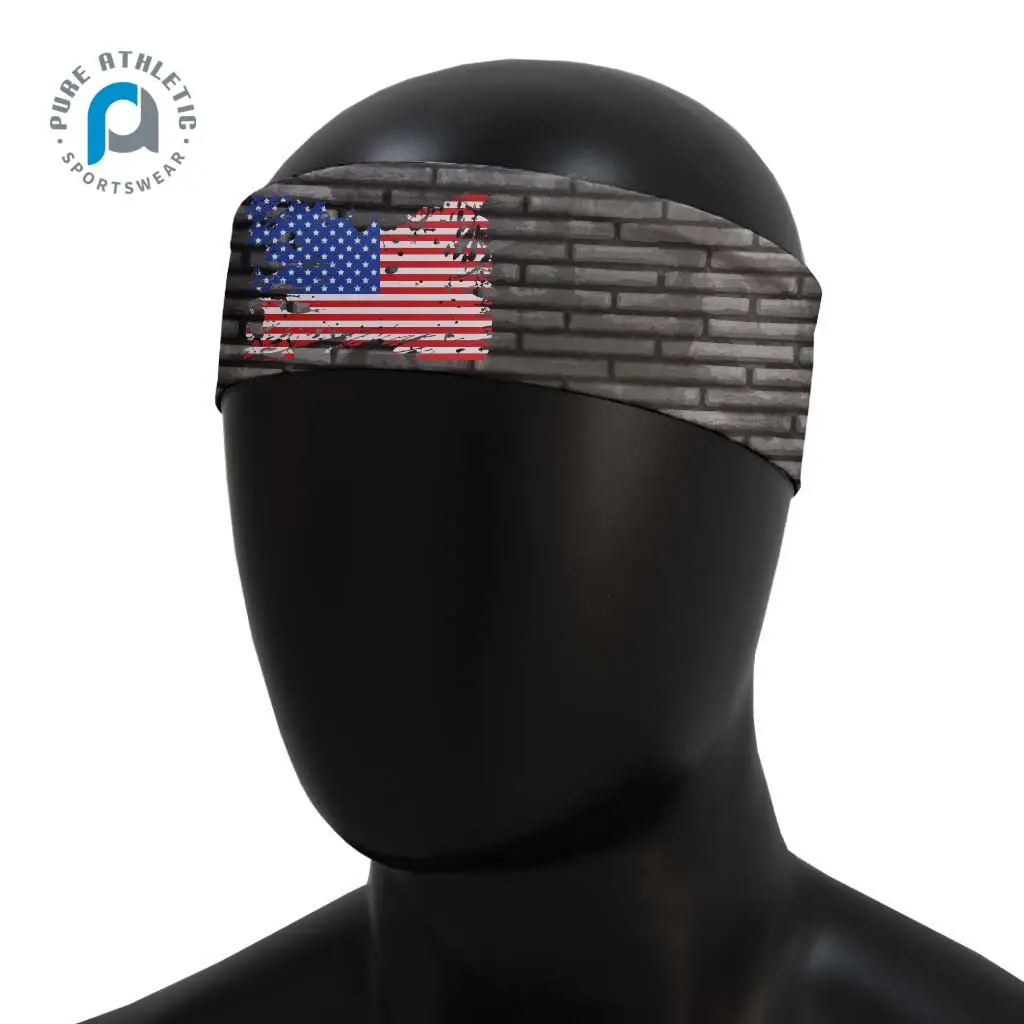 Pure Custom USA Flag Sports Perspiration Forehead Protection Suite For Fitness Yoga Basketball Headband
