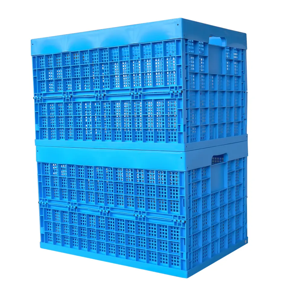 wholesale heavy duty 80x58x50 cm Food Grade vented type Collapsible crates