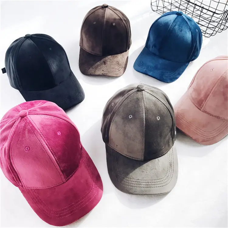 Blank velvet dad hats for sales plain hats manufacture custom embroidery hats