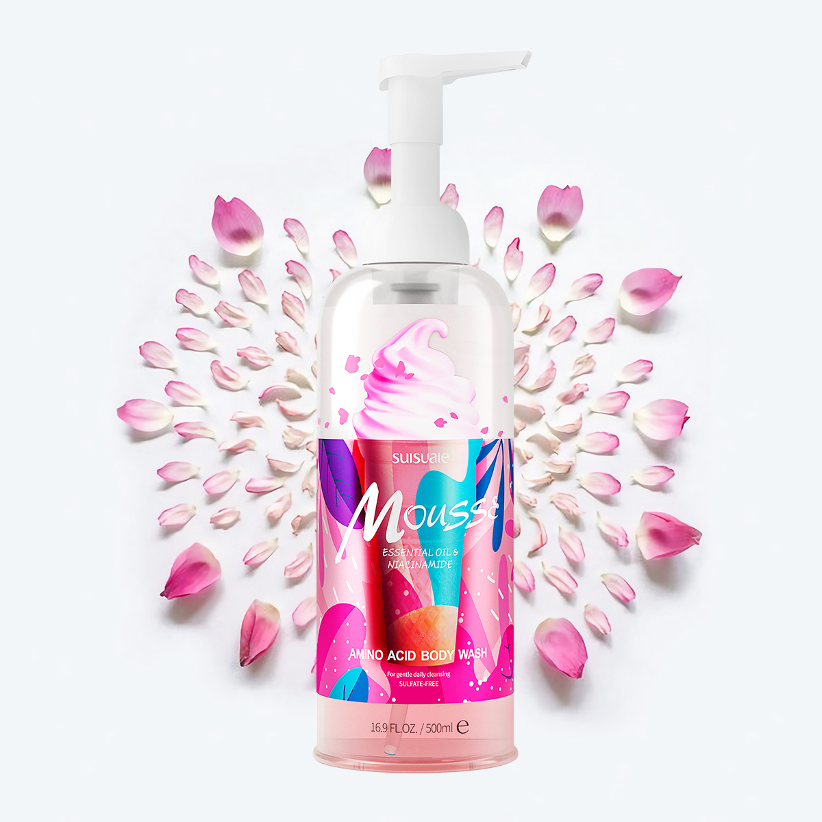 OEM Private Label Sulfate-Free Natural Amino Acid Body Wash Lightening Whitening Bath Shower Gel Foam