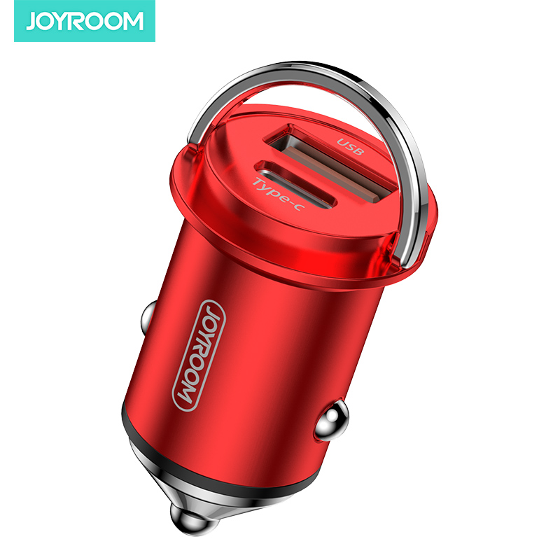 JOYROOM 5A быстрое usb c pd автомобильное зарядное устройство мини 2 порта с кольцом