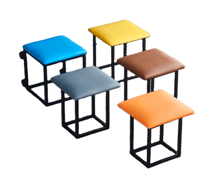Low factory price direct Nordic rubik's cube five in one low stool multi-functional square stool for living room bedroom