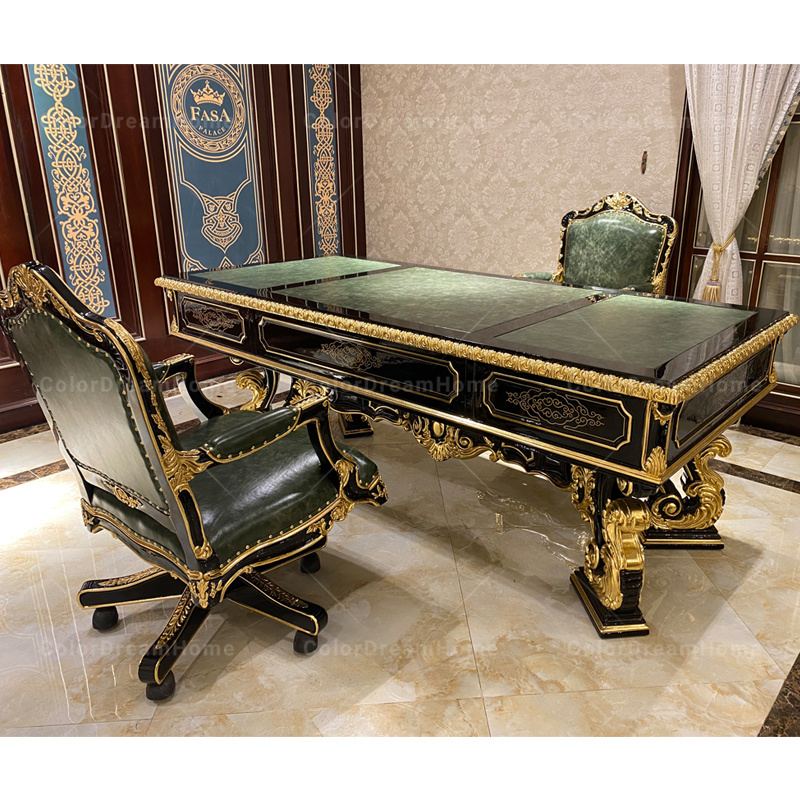 Alibaba Office Luxury Furniture Boss Table Design Workstation Desk French Antique Office Table And Chair Set