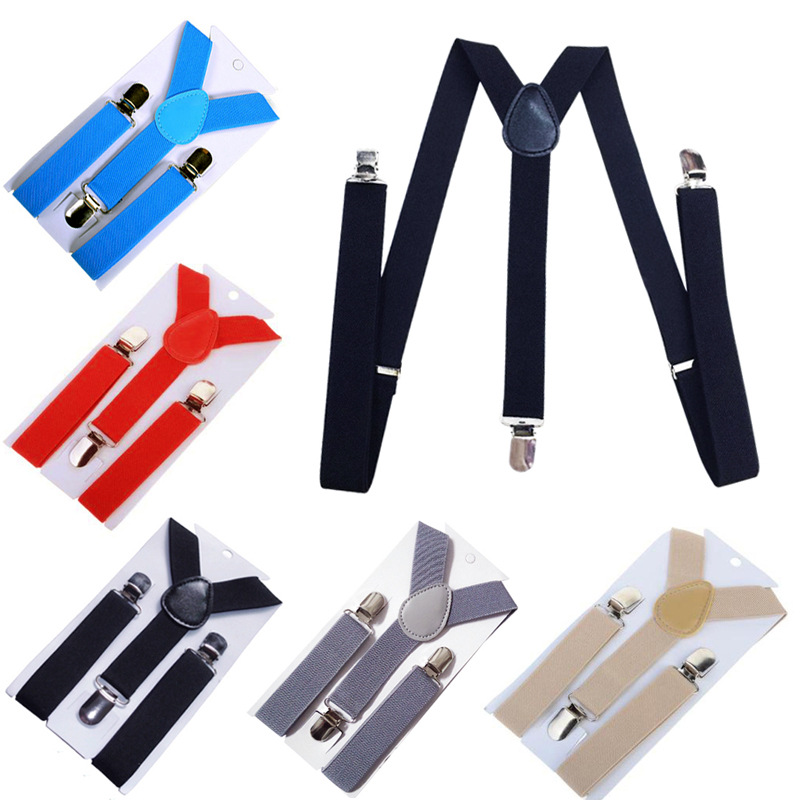 Quick Shipping Stock Wholesale Promotion Fashion Solid Color Unisex Adjustable Elastic Belt Suspender For Children