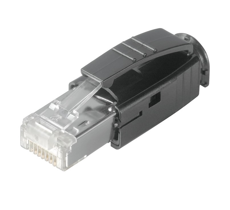 Weidmuller 1963590000 1963850000 IE-PS-RJ45-TH-BK IE-PS-RJ45-TH RJ45 штепсельная вилка штекер с изгибом защитной оболочкой в черном цвете