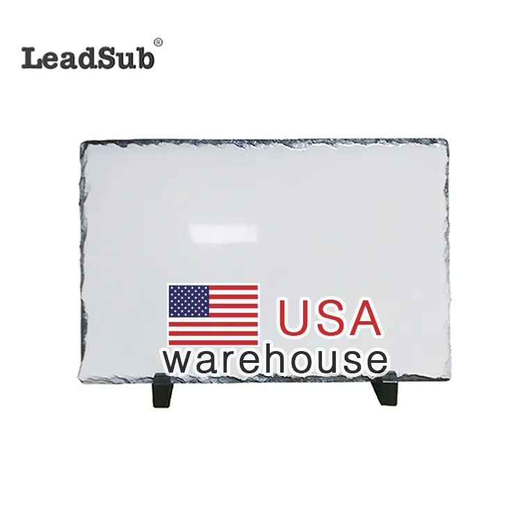 USA warehouse 15*20cm Leadsub Personalized Rock Slate Photo Custom DIY Picture Plaque Frames for Wedding