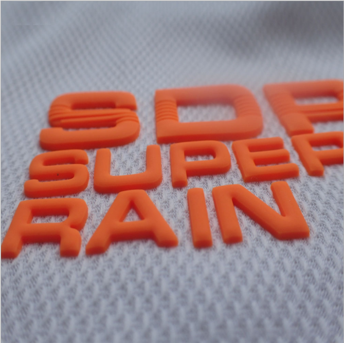 Custom 3d Raised Effect Brand Logo 3d Rubber Silicone Heat Transfer Clothing Label Heat Transfer Sticker For T-shirt