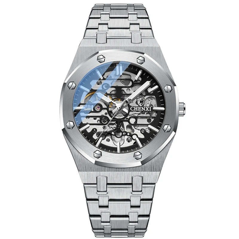 Good quality Automatic Mechanical Watch 8848 Man Waterproof Skeleton Stainless Steel Sport Luminous Hands Wristwatches Men Watch