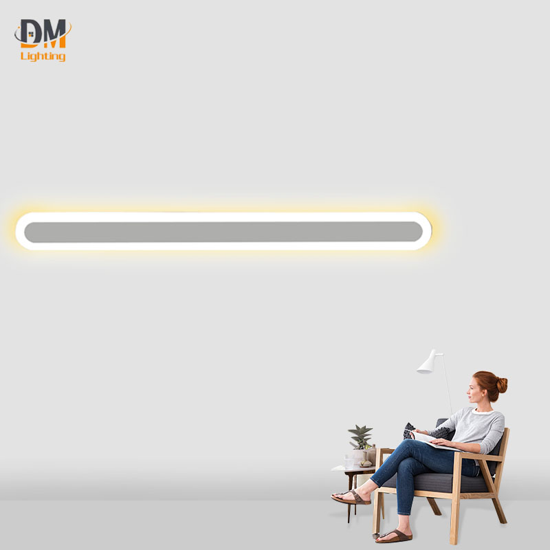 2021 modern design Straight lines black white aluminum acrylic led bedroom living room IP20 IP44 wall light for home