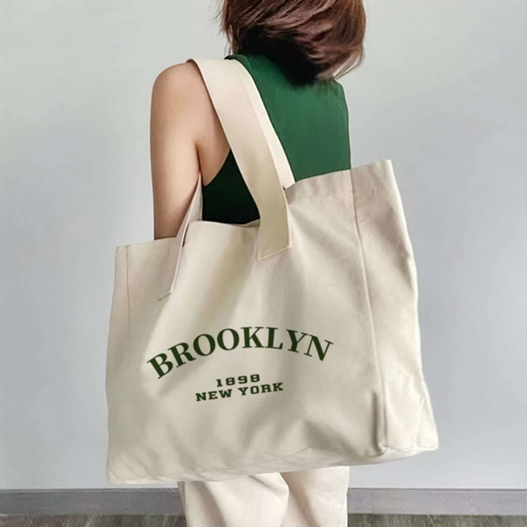 Custom Logo OEM Reusable Natural Cotton Grocery Tote Bags, Shopping Handbag